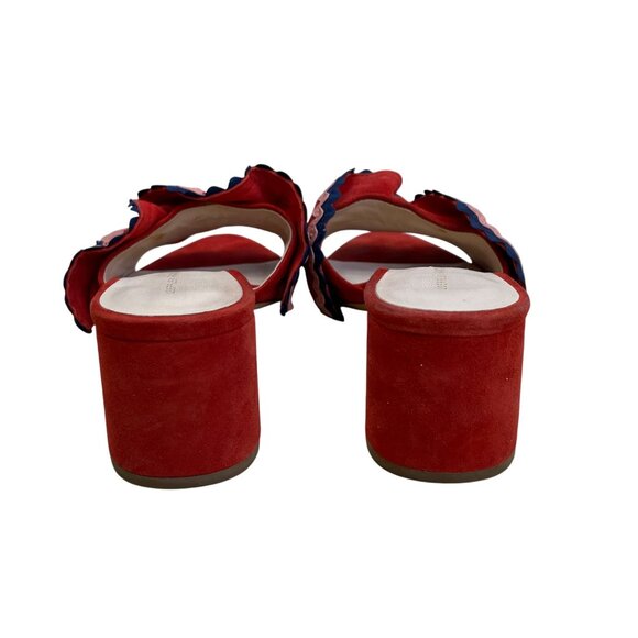 Loeffler Randall Women’s Red Ruffle Slide Sandals Size 6.5B - Picture 5 of 9